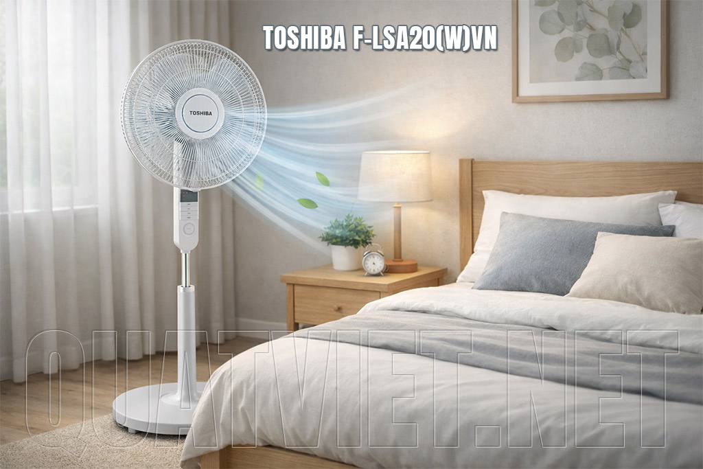Quạt cây đứng Toshiba F-LSA20(W)VN êm ái phù hợp làm mát phòng ngủ