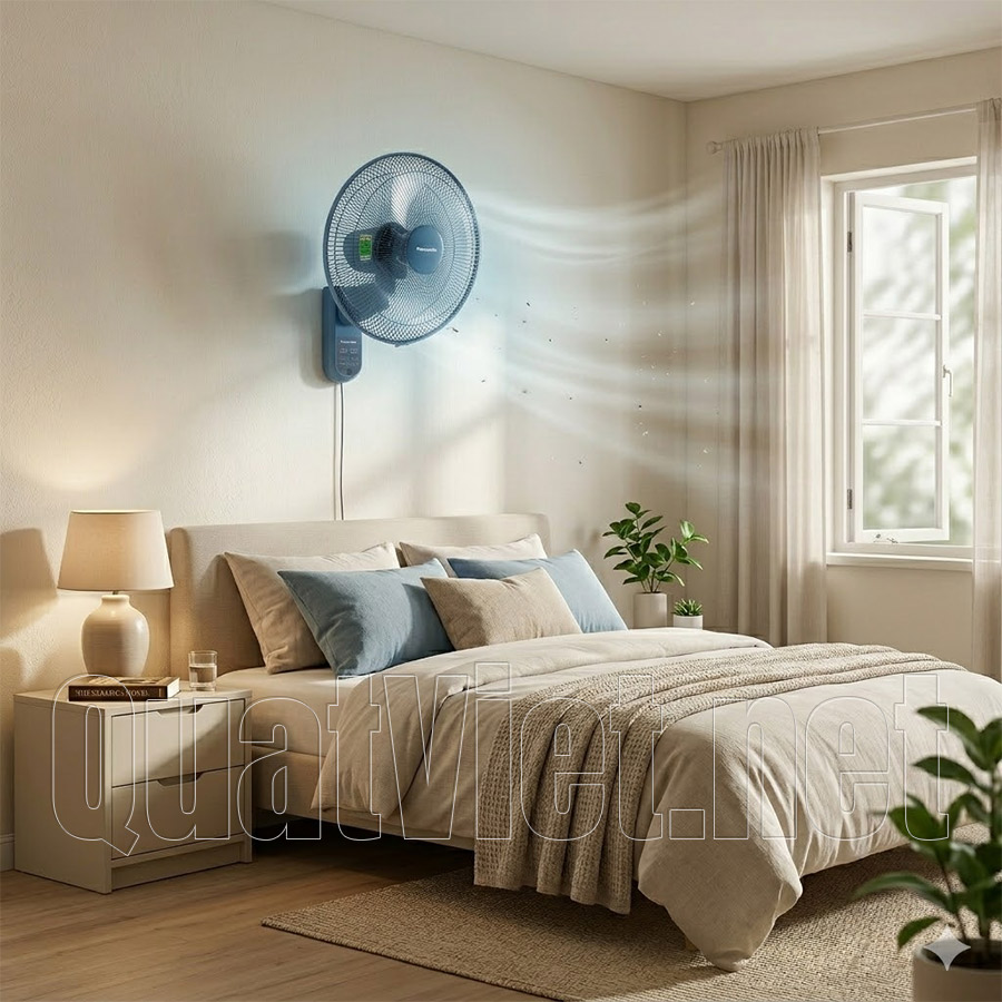 Quạt treo tường Panasonic F-409MB phù hợp cho phòng ngủ