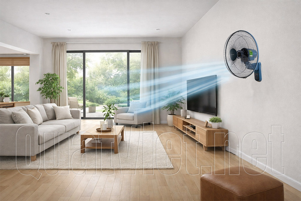 Quạt treo tường Panasonic F-409MB phù hợp cho phòng khách trong gia đình