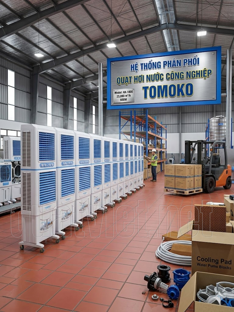 Phân phối quạt điều hòa làm mát không khí bằng hơi nước Tomoko HA-1800