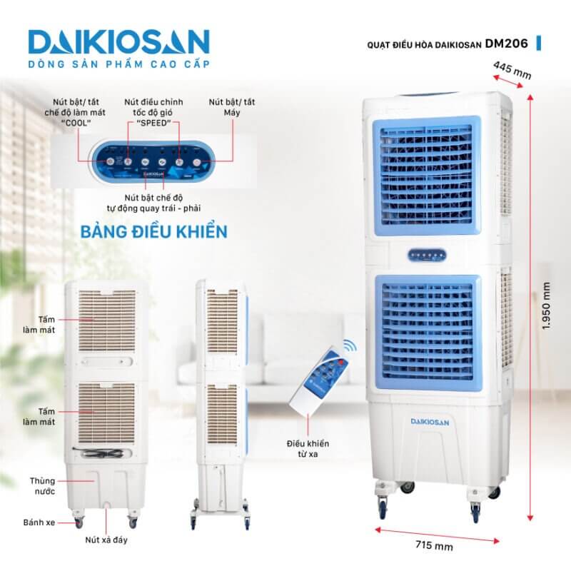 Quạt điều hòa Daikiosan DM206 2 tầng
