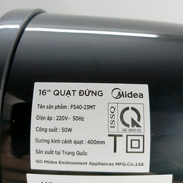 Bầu của quạt cây đứng Midea FS40-23MT