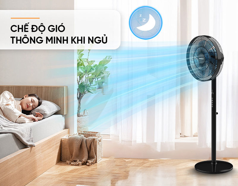 Quạt cây đứng 8 cánh Sunhouse SHD7346 gió ngủ ban đêm tốt cho sức khỏe