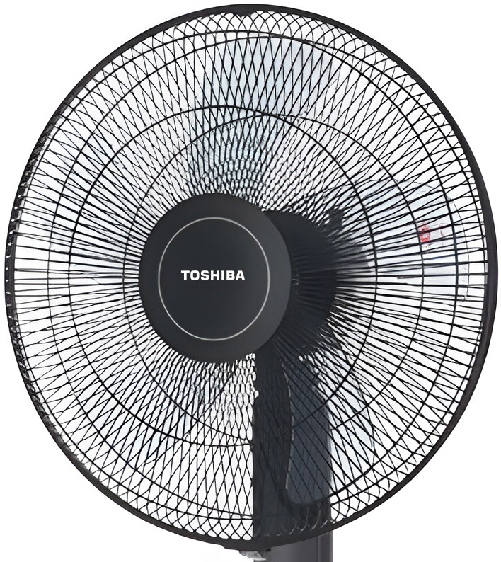 5 cánh và lồng đan khít của quạt cây đứng Toshiba F-LSA10(K)VN