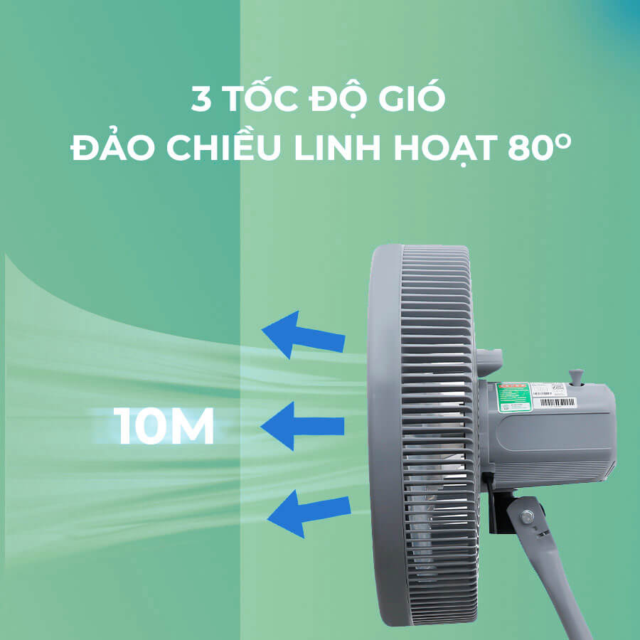 Quạt sàn Tefal VH686790 có 3 tốc độ gió, đảo chiều 2 bên