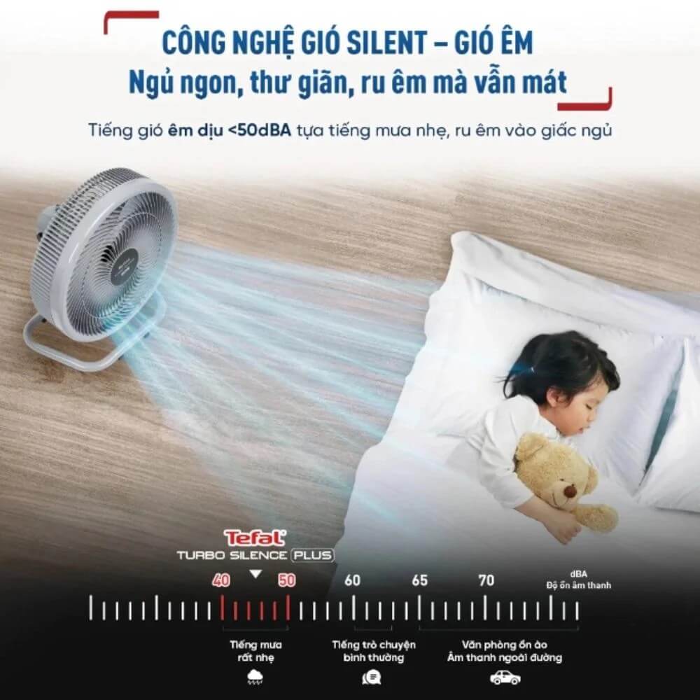Quạt sàn Tefal VH686790 với công nghệ gió Silent siêu êm