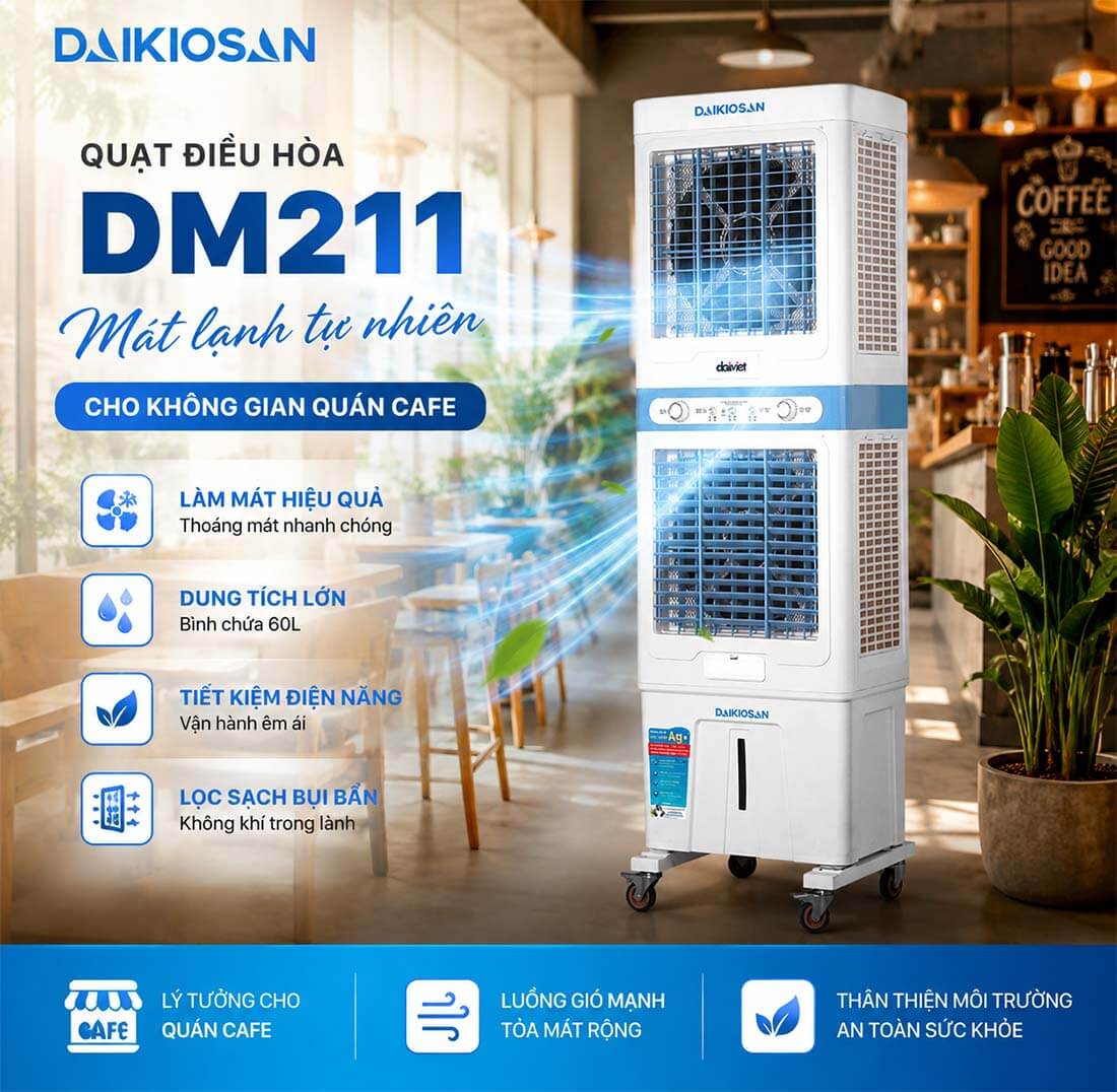 Quạt điều hòa Daikiosan DM211 2 tầng làm mát không gian rộng lớn