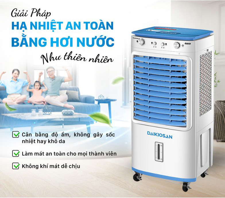 Quạt hơi nước Daikiosan DM112 mang lại luồng không khí mát mẻ tự nhiên, không gây khô da