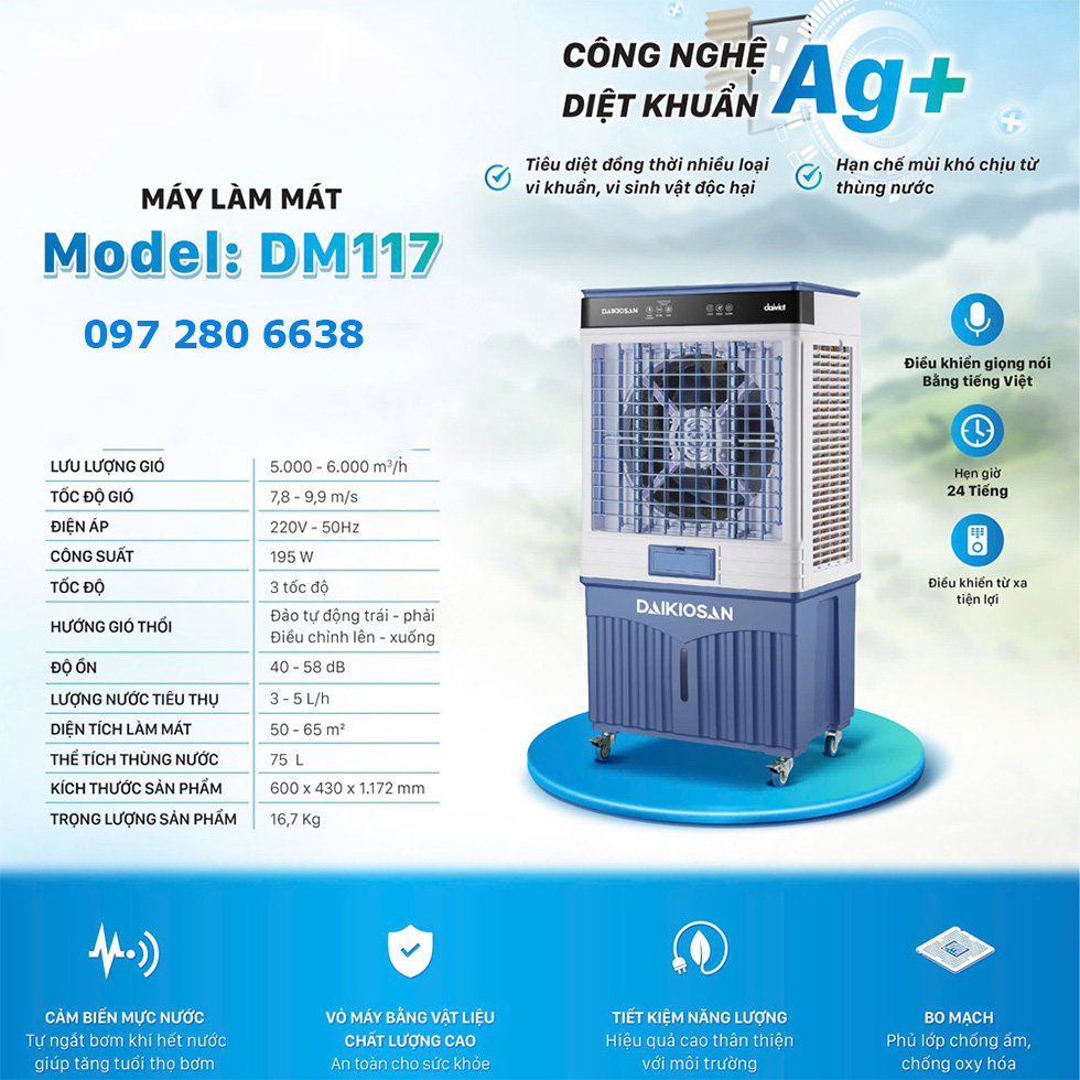 Hiệu suất hoạt động mạnh mẽ 175W có điều khiển bằng gióng nói và điều khiển từ xa