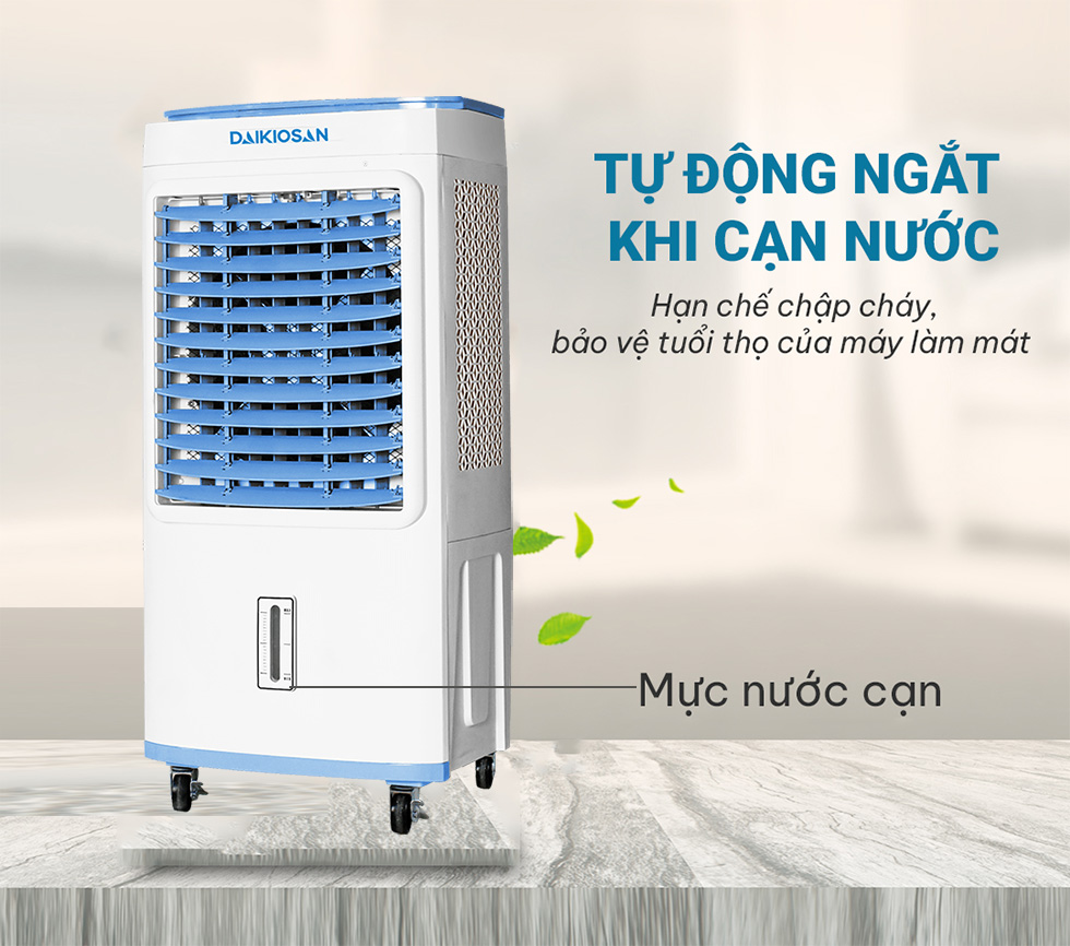 uạt Daikiosan DM118 có thể tự động ngắt máy bơm khi mực nước trong bình xuống dưới vạch min