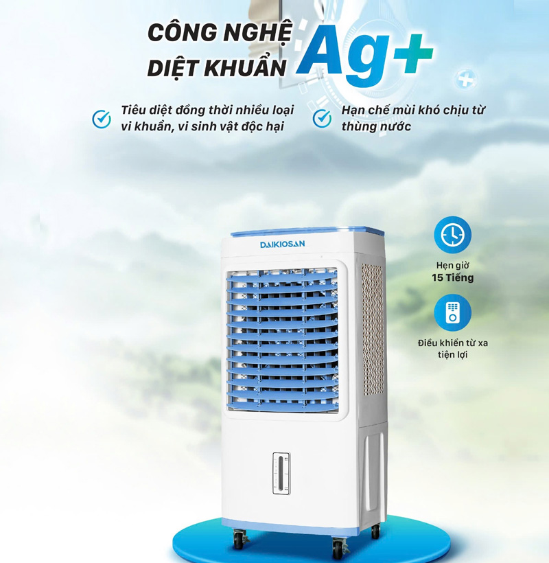 quạt hơi nước Daikiosan DM118 là công nghệ diệt khuẩn Ag+