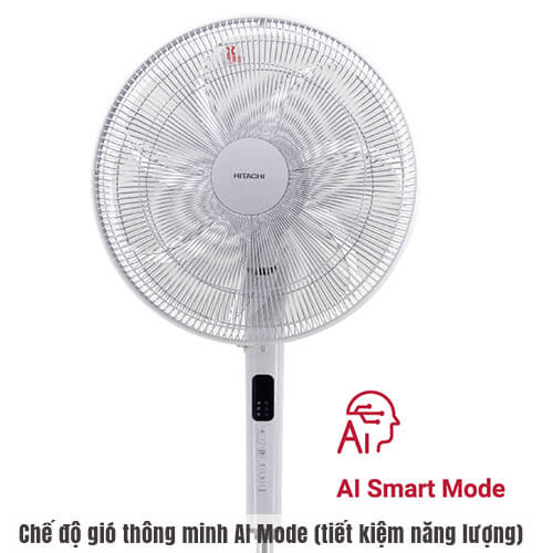 Quạt cây đứng Hitachi LF-D6RC có chế độ gió AI Mode tự động điều chỉnh tốc độ thông minh