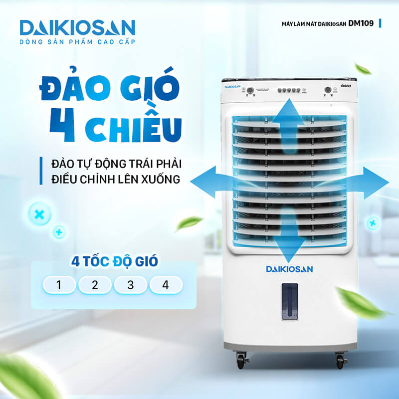 Nhiều dòng quạt Daikiosan có Đảo gió 4 chiều tự động
