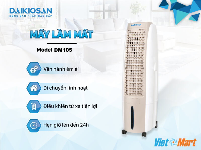 Quạt điều hòa - Máy làm mát không khí Daikiosan DM105 nhiều tính năng nổi trội