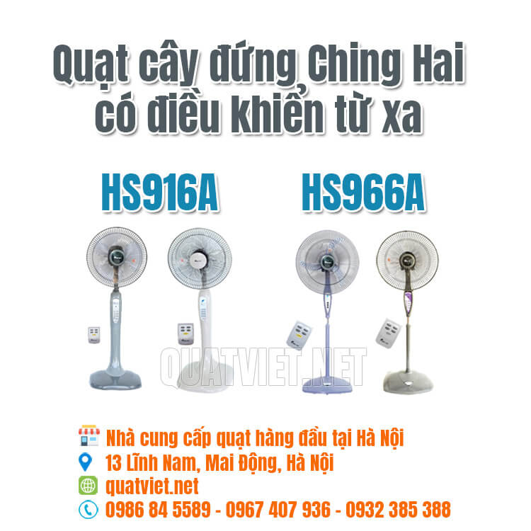 Quạt cây đứng ChingHai có điều khiển từ xa