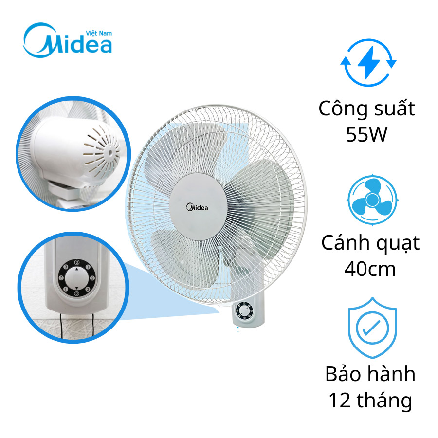 Thông số của quạt treo tường Midea FW40-24H