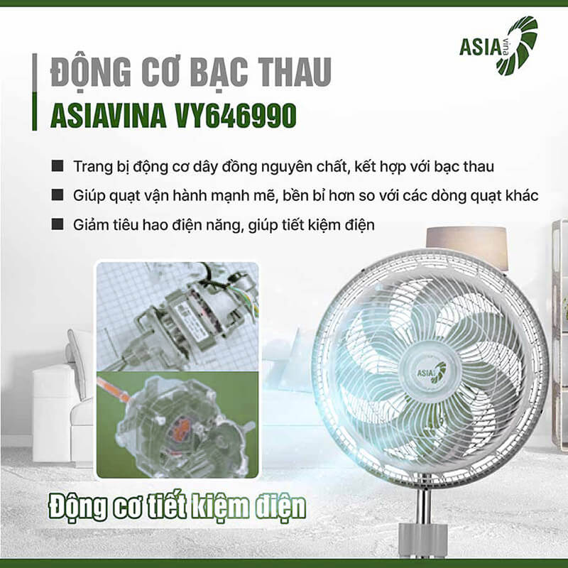 Công suất 100w của quạt sàn rút Asia Turbo Max VY646990