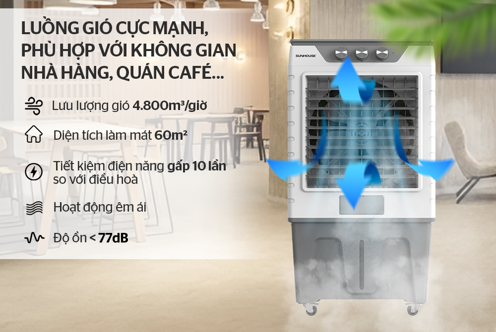 Lý tưởng cho không gian mở và đông người