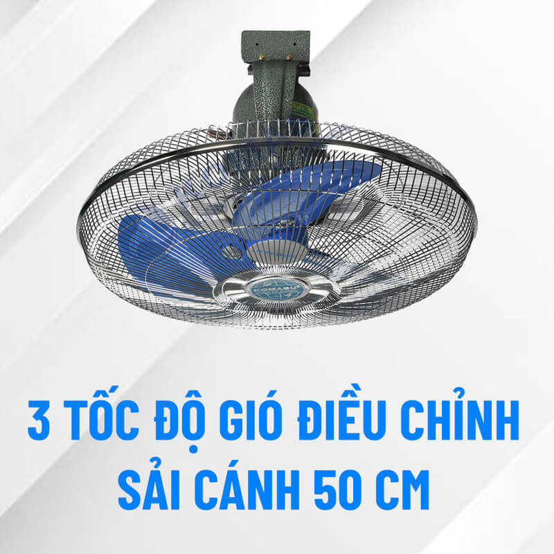 Linh hoạt với 3 tốc độ gió và tiết kiệm điện năng