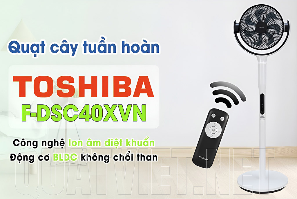 Quạt tuần hoàn Toshiba F-DSC40XVN có Động cơ BLDC không chổi than