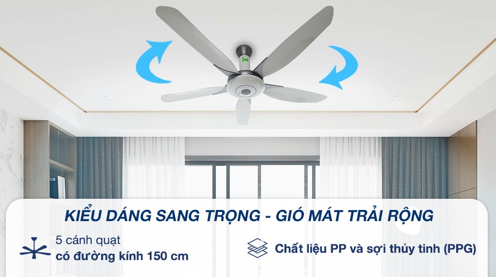 Kiểu dáng sang trọng – gió mát lan tỏa khắp phòng