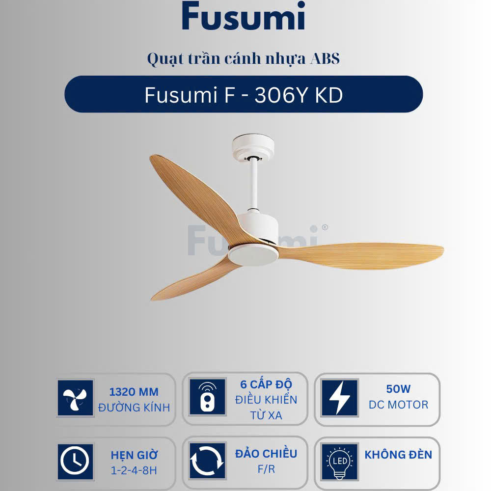 Quạt trần Fusumi F - 306Y KD 50W 3 cánh 1320mm