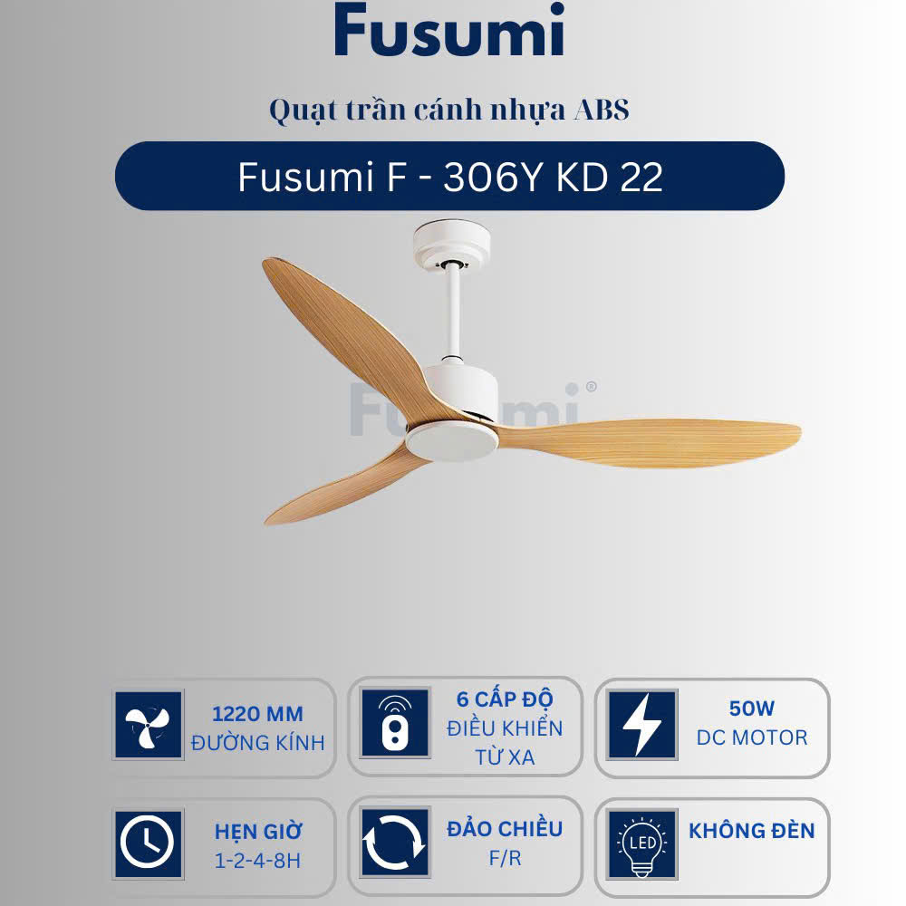 Quạt trần Fusumi F - 306Y KD 22 50W 3 cánh 1220mm