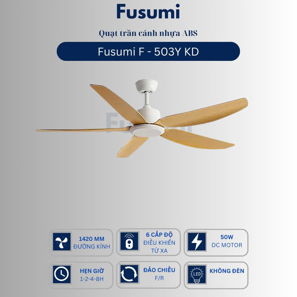 Quạt trần Fusumi F - 503Y KD 50W 5 cánh 1420mm