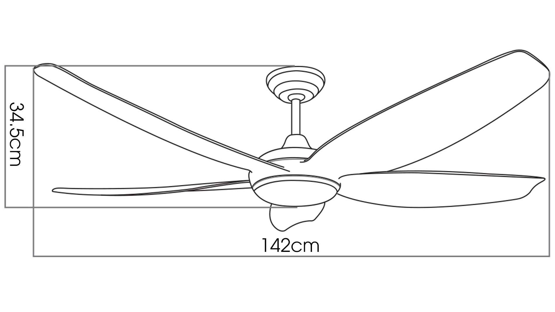 Thông số quạt trần đèn Kaiyokukan Nhật Bản HIRO-219-OAK 