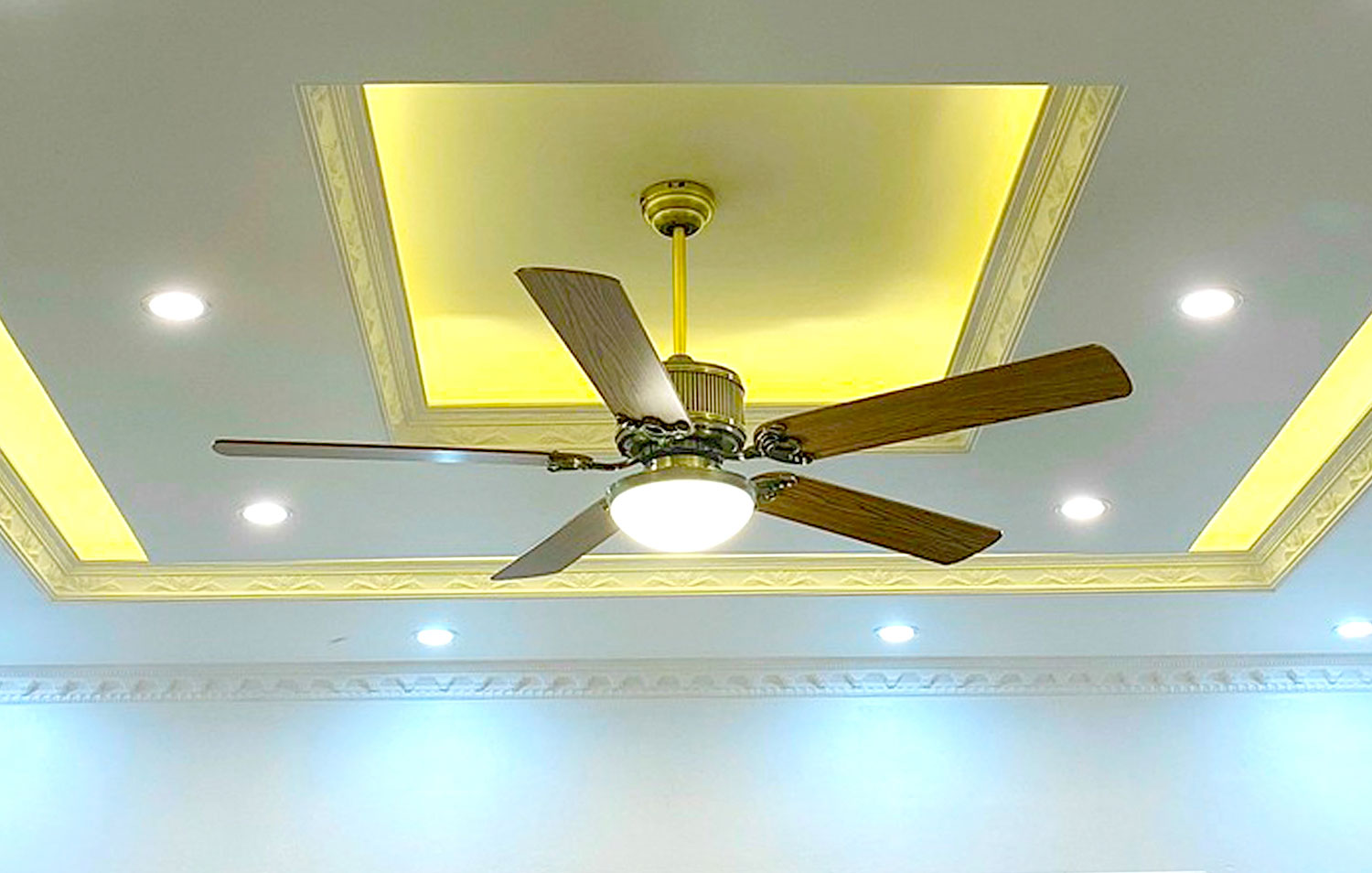 Quạt trần đèn Kaiyokukan Nhật Bản OKA-181-AB - ảnh thực tế