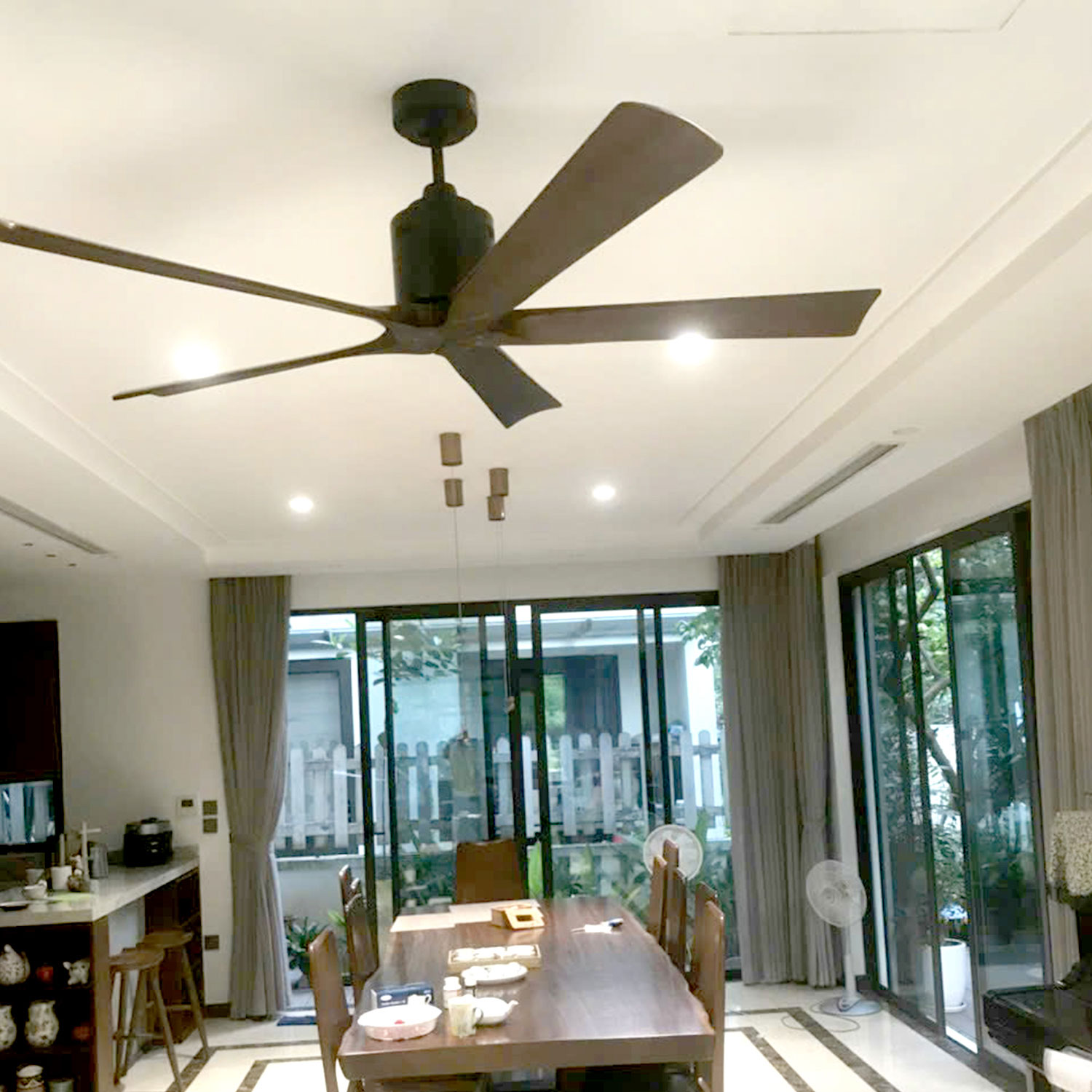 Quạt trần Kaiyokukan Nhật Bản SHIGA-011-BK - ảnh thực tế