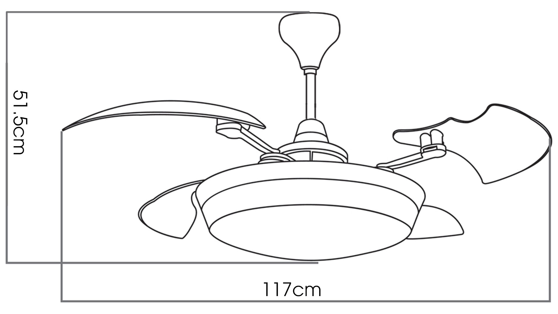 Thông số quạt trần đèn Kaiyokukan TOYA-214 ORB cánh 117cm