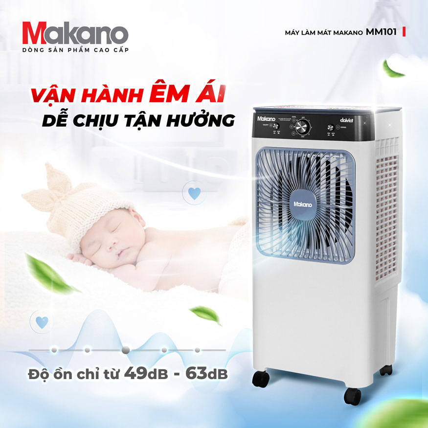 Vận hành siêu êm với độ ồn chỉ 49-63 dB – giấc ngủ ngon trọn vẹn