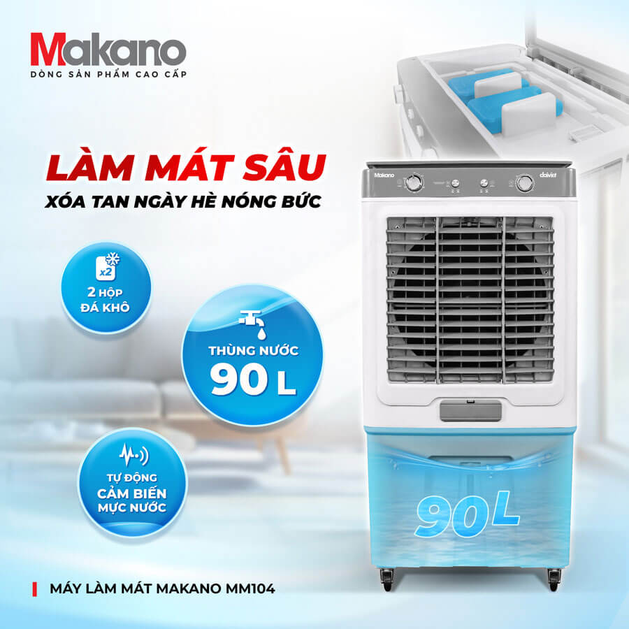 Làm mát sâu và lâu hơn nhờ bình chứa lớn 90L và đá khô