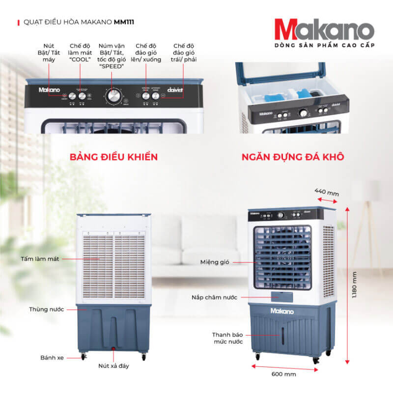 Thông Số Kỹ Thuật Chi Tiết Quạt Điều Hòa Makano MM111