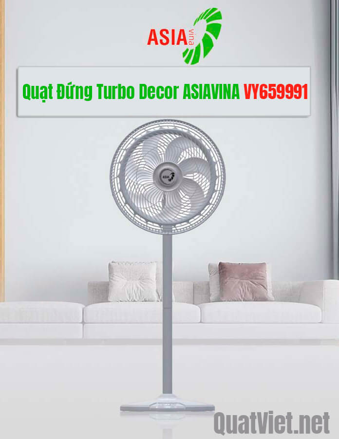 Quạt Cây Đứng ASIAVINA Turbo Decor VY659991 tuy mạnh mẽ mà vẫn toát lên vẻ sang trọng