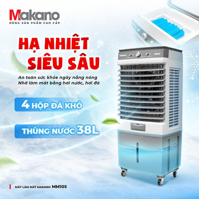 Bình chứa nước dung tích lớn 38L kết hợp 4 hộp đá khô