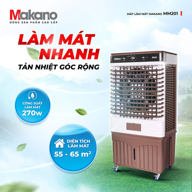 Làm mát diện tích lớn 55–65m² với công suất 270W