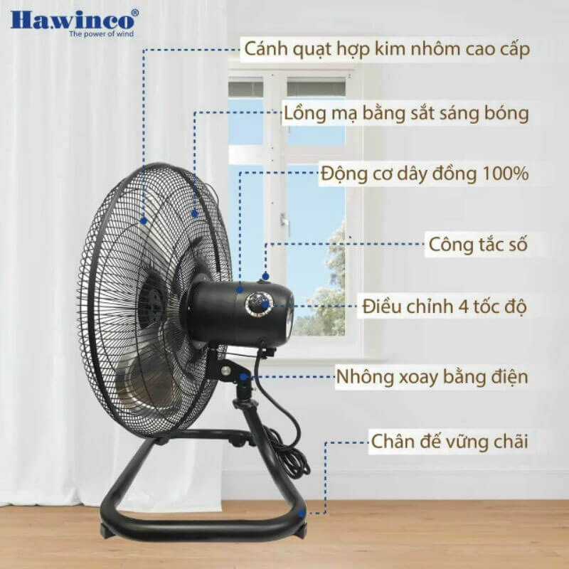 Chi tiết quạt sàn Ha.winco HF20-45