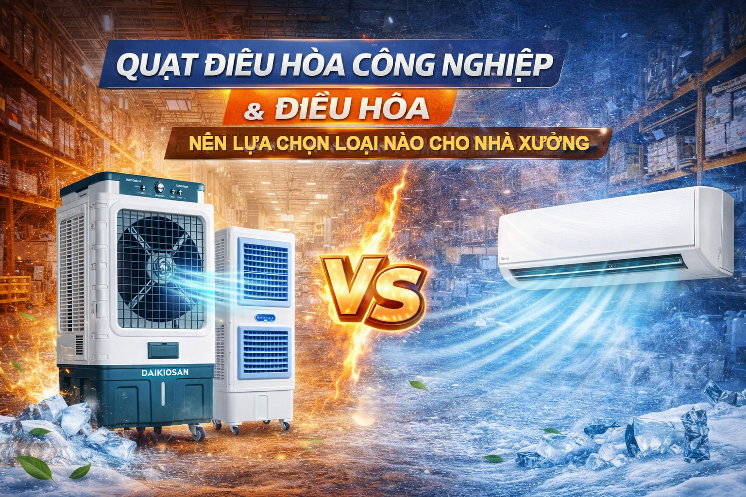 So Sánh Quạt Điều Hòa Công Nghiệp Và Điều Hòa máy lạnh