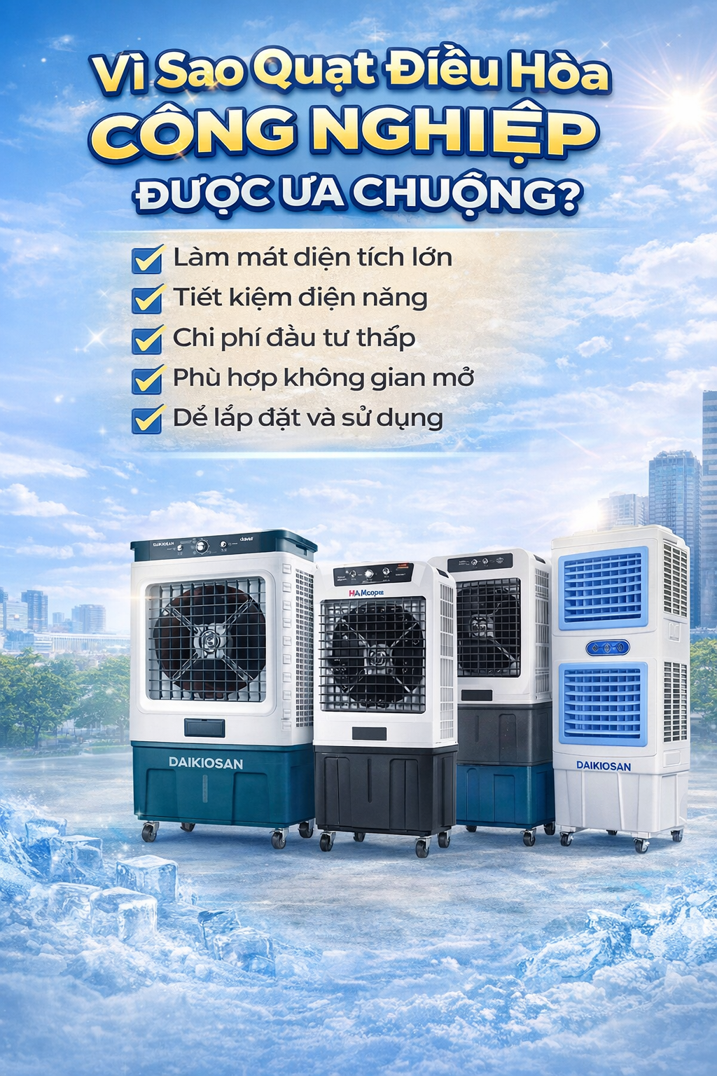 Quạt hơi nước công nghiệp công suất lớn dduocj ưa chuộng
