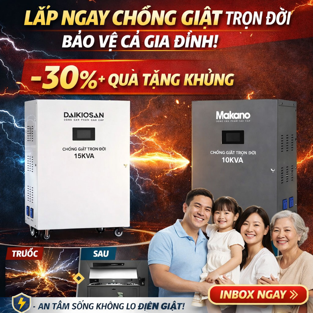 Máy chống giật là gì? Giải pháp bảo vệ an toàn điện toàn diện cho gia đình