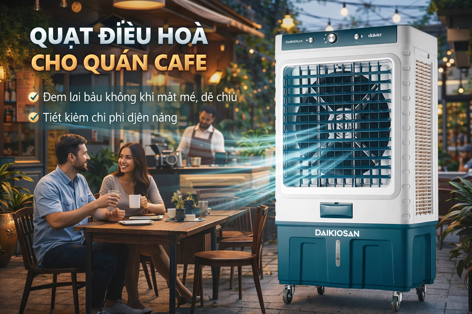 Quạt điều hòa hơi nước cho quán cà phê