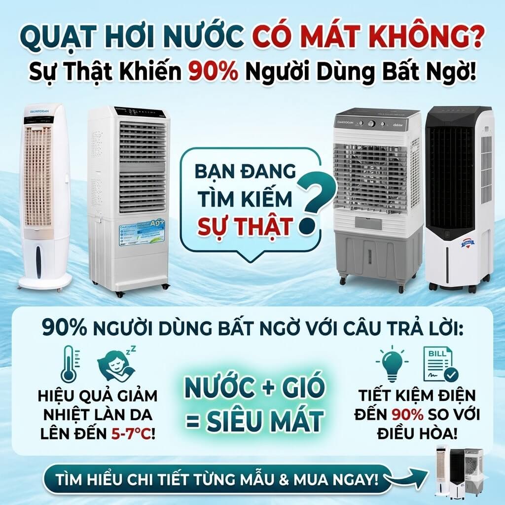 Quạt Hơi Nước Có Mát Không Sự Thật Khiến 90% Người Dùng Bất Ngờ