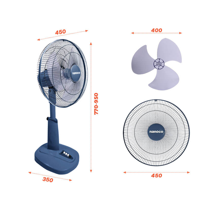 Sải cánh 40cm tạo luồng gió mạnh và lan tỏa rộng