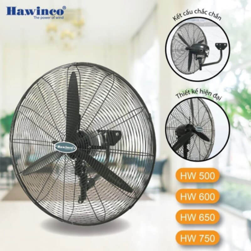 Thông số kỹ thuật Quạt treo tường công nghiệp Ha.winco HW 500 160W
