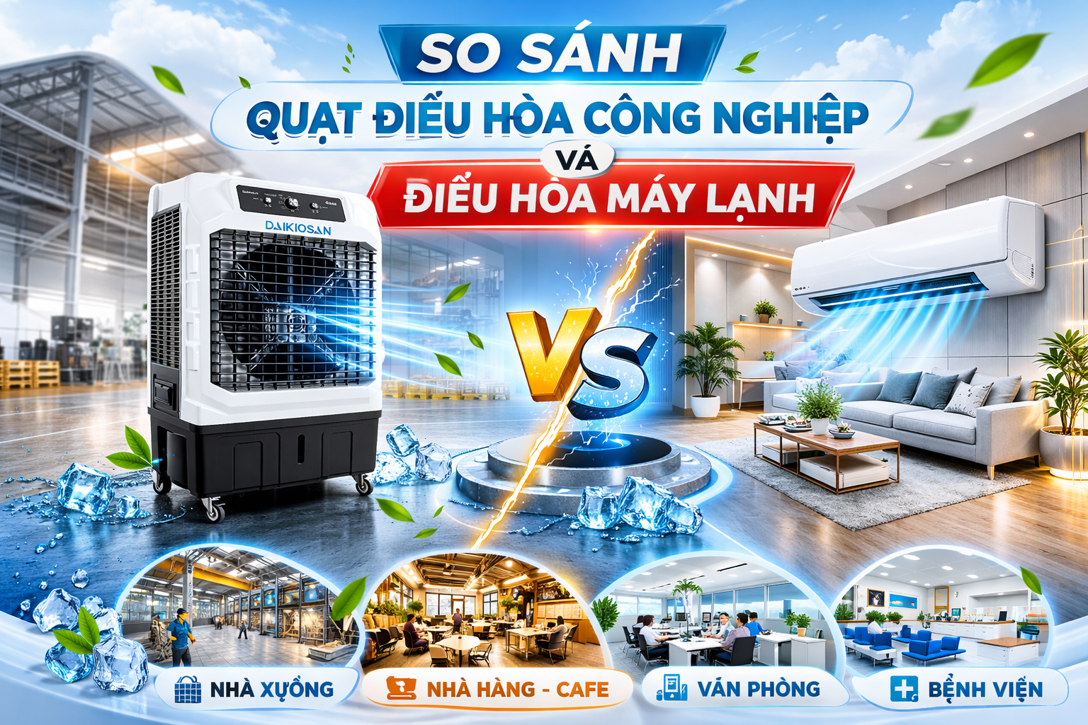 Quạt hơi nước công nghiệp cho diện tích lớn