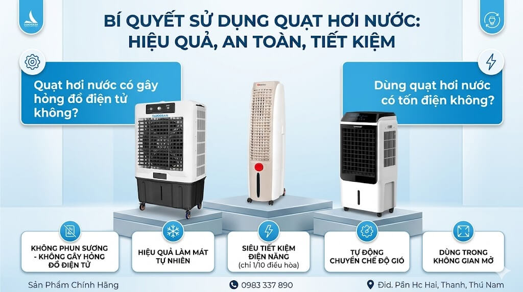 Lưu ý sử dụng Quạt điều hòa hơi nước có mát không