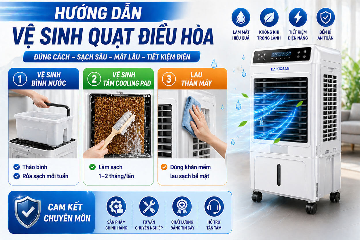 Hướng dẫn vệ sinh quạt điều hòa Vệ sinh bình nước