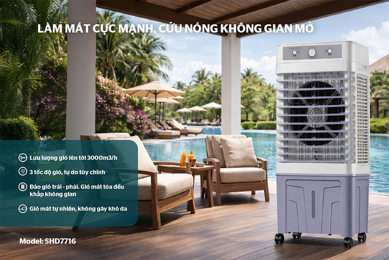 Làm mát tự nhiên bằng hơi nước – Hiệu quả cho không gian mở